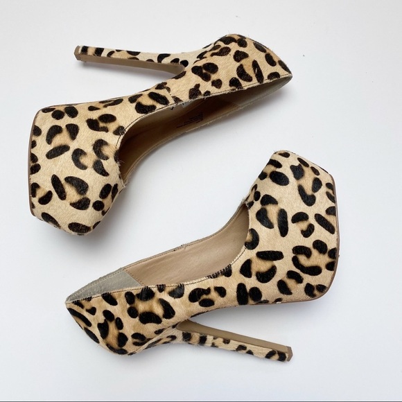 Steve Madden DejaVu leopard pony platform pumps pinup rockabilly - Picture 6 of 7